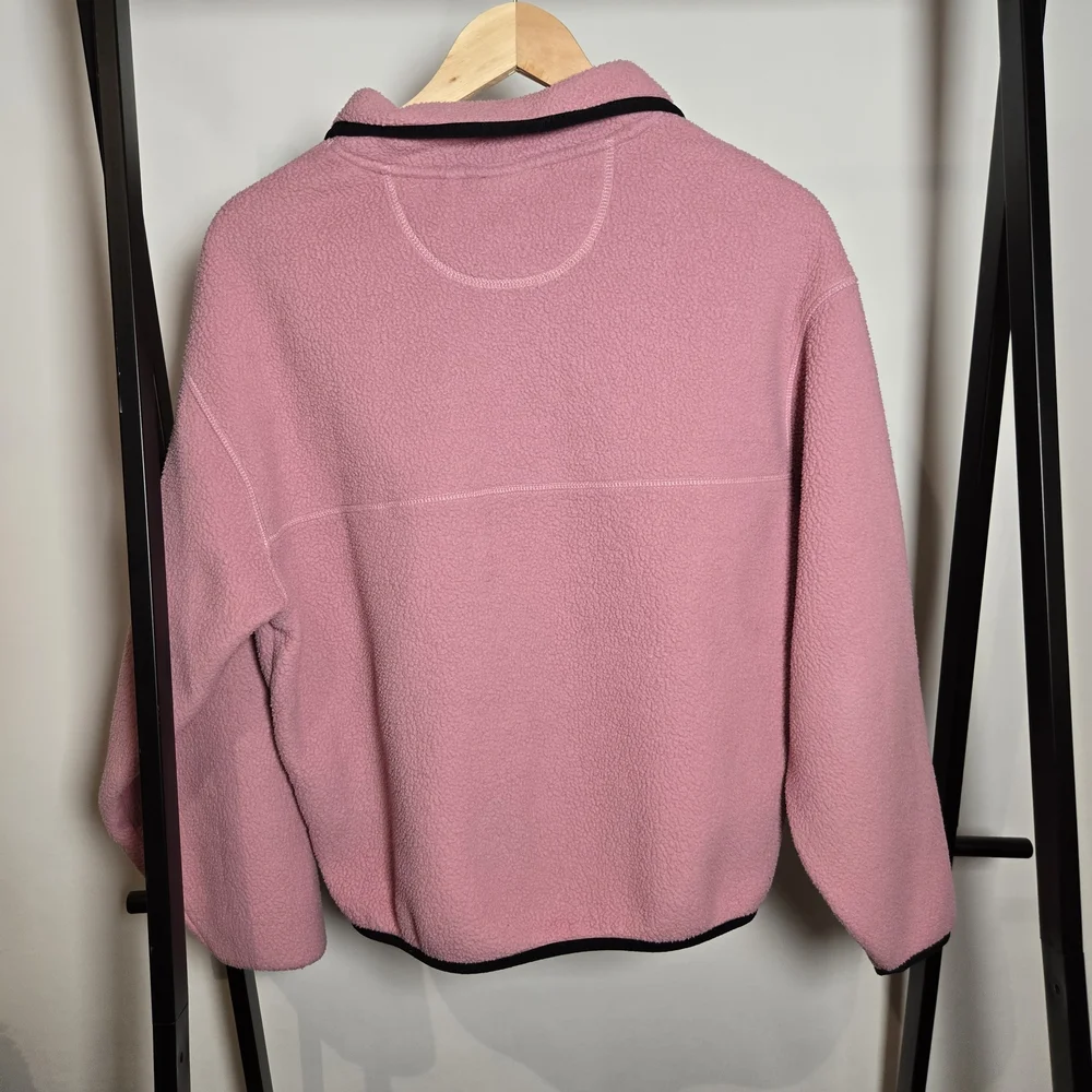 Frank & Oak Pink Half-Zip Fleece Pullover Medium - Picture 5 of 9